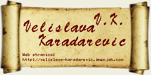 Velislava Karadarević vizit kartica